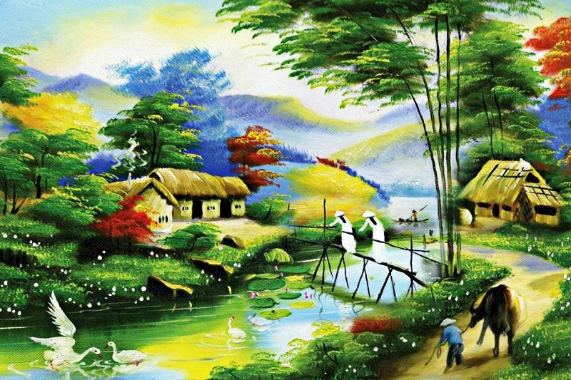 Tranh phong cảnh đồng quê và đồi núi